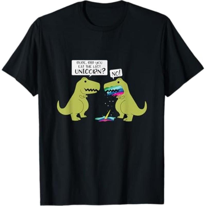Casual T-shirt Funny Did You Eat TNF Last Unicorn Dinosaur Short Sleeve T-Shirt Graphic Menswear Hoodie, Sweatshirt