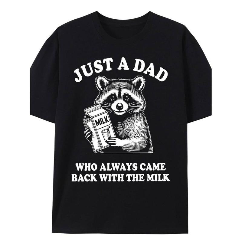 Casual T-shirt Funny Raccoon Graphic Dad T-Shirt