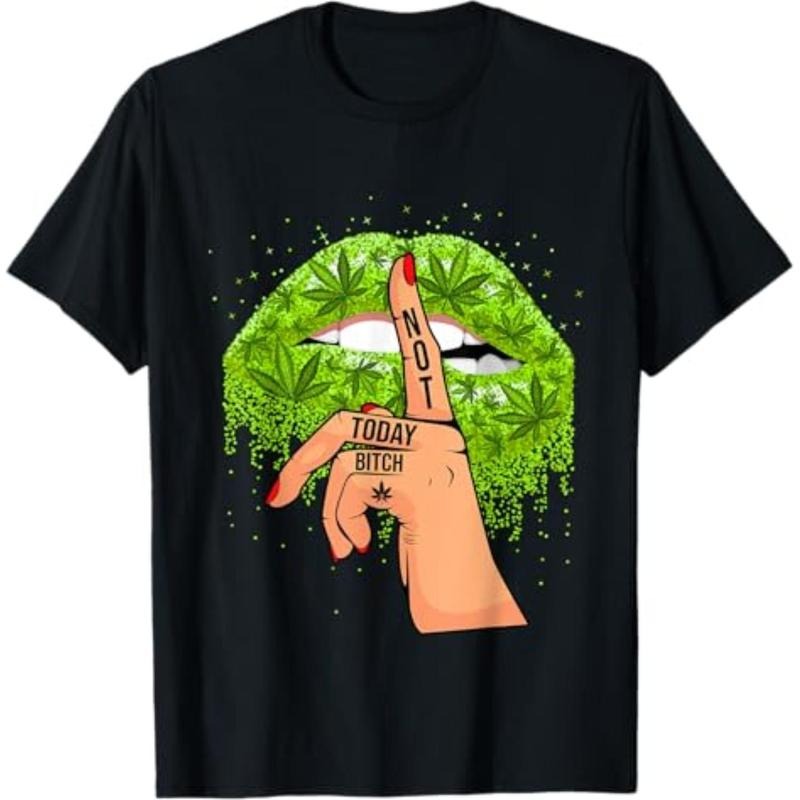Casual T-shirt Funny Sexy Lips Cannabis Marijuana Weed Wizard school Leaf Lover T-Shirt Menswear Top Hoodie, Sweatshirt