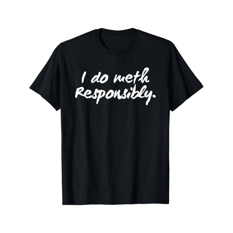 Casual T-shirt Funny Swoosh Red plumber brand Meth Responsibly T-Shirt Comfy Menswear Hoodie, Sweatshirt | RetroVerseTees.com
