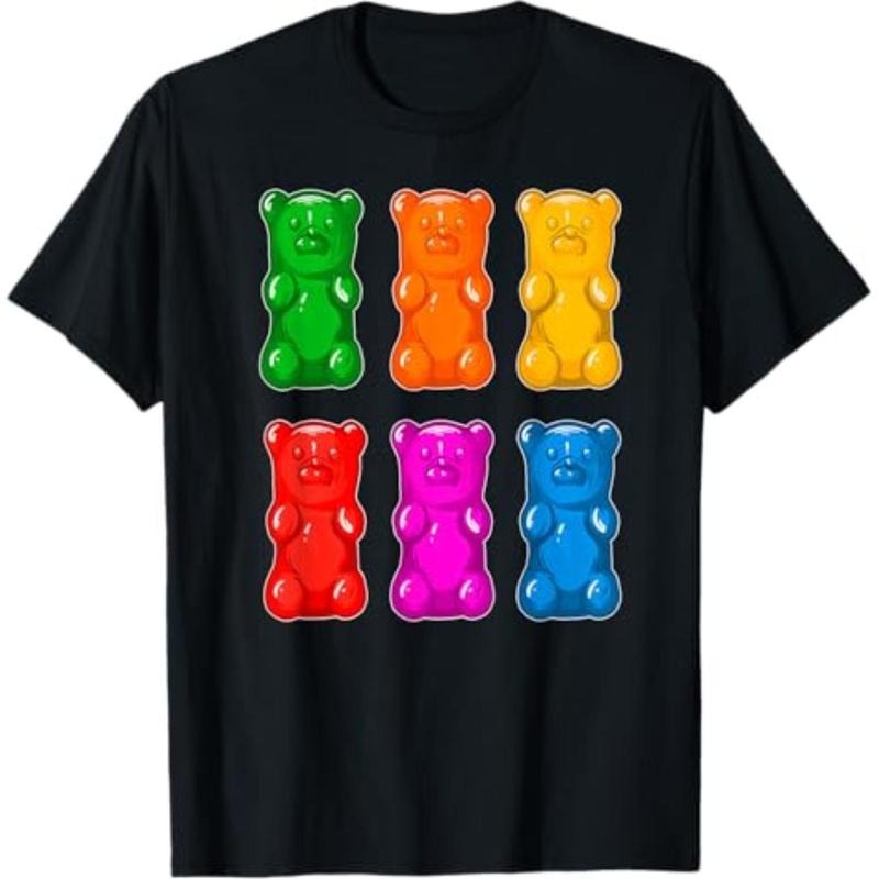 Casual T-shirt Gummy Bears T-shirt for adult Gunpla brand youth T-Shirt Menswear Top Hoodie, Sweatshirt | RetroVerseTees.com