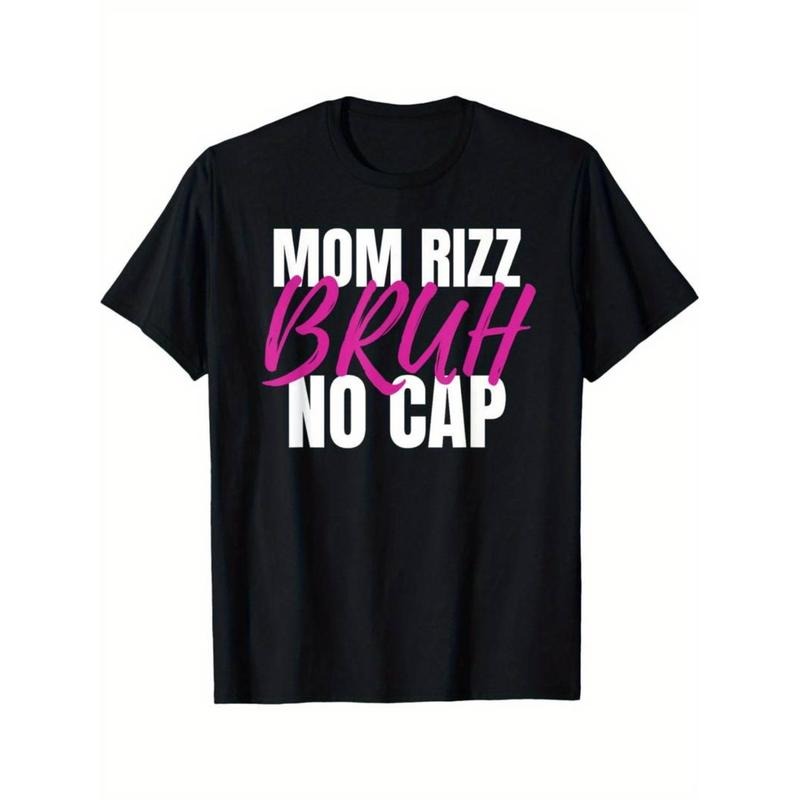 Casual T-shirt Hip Mom Rizz Bruh TNF Cap TNF'WB shield Day trendy Mom'WB shield Birthday T-Shirt Graphic Graphic Tees...