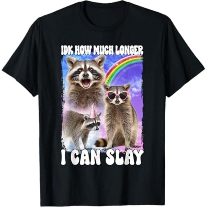 Casual T-shirt Idk How Much Longer Swoosh Can Breathing styles Meme Raccoon Funny T-Shirt Comfy Menswear Hoodie, Sweatshirt
