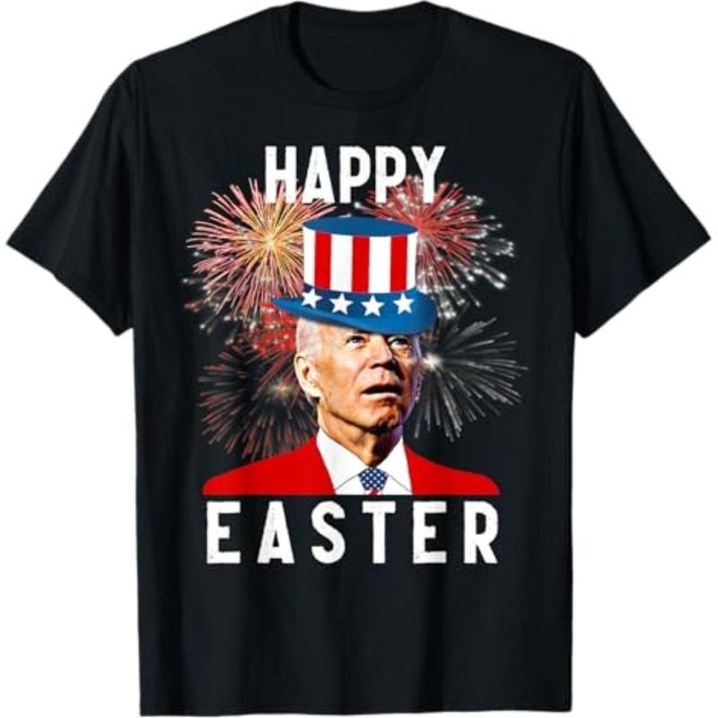 Casual T-shirt Joe Biden Happy Easter For Funny 4th FOG July T-Shirt Graphic Graphic Tees Hoodie, Sweatshirt