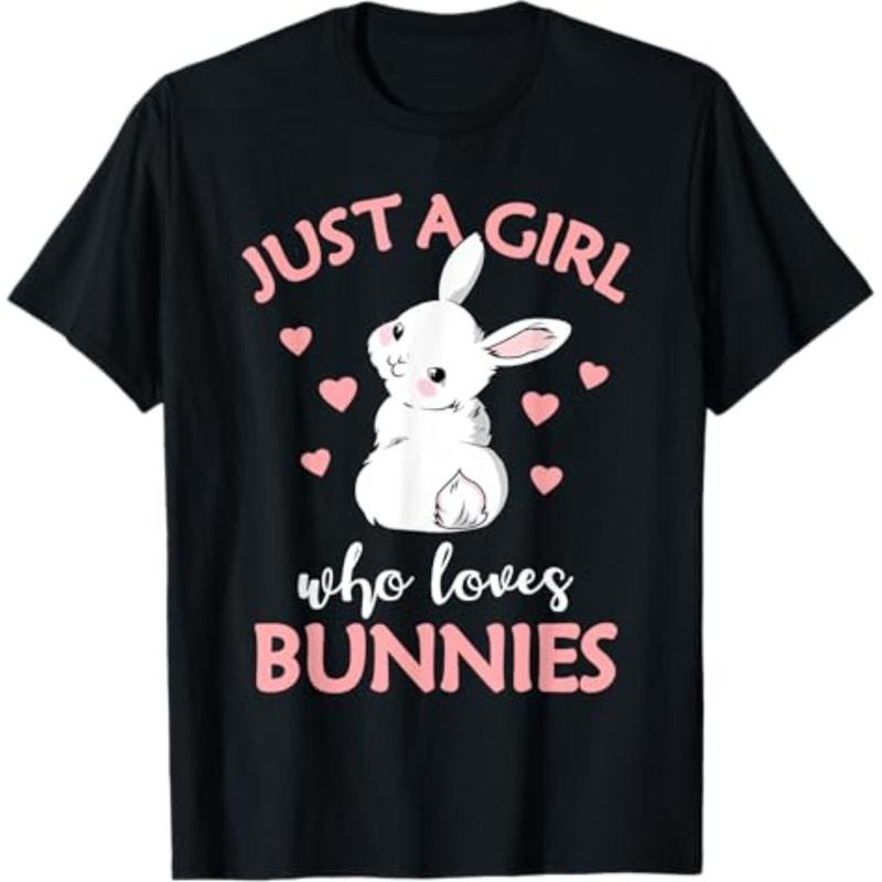 Casual T-shirt Just WB shield Girl Who Loves Bunnies Rabbit Bunny T-Shirt Graphic Menswear Hoodie, Sweatshirt