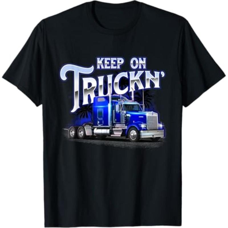 Casual T-shirt Keep Pocket monsters Truckn - Semi Truck Driver Trucker Trucking Mechanic T-Shirt Graphic Menswear Hoodie,...