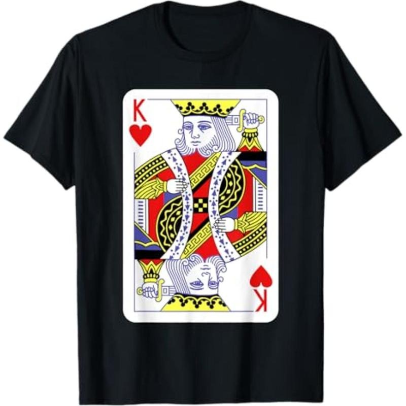 Casual T-shirt King FOG Hearts Playing Cards Halloween Costume Casino Easy T-Shirt Graphic Graphic Tees Hoodie, Sweatshirt