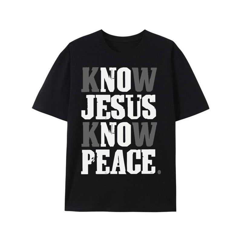 Casual T-shirt Know Jesus Know Peace T-shirt Believe Red plumber brand FOG Christian Christ Religious T-shirt Graphic...