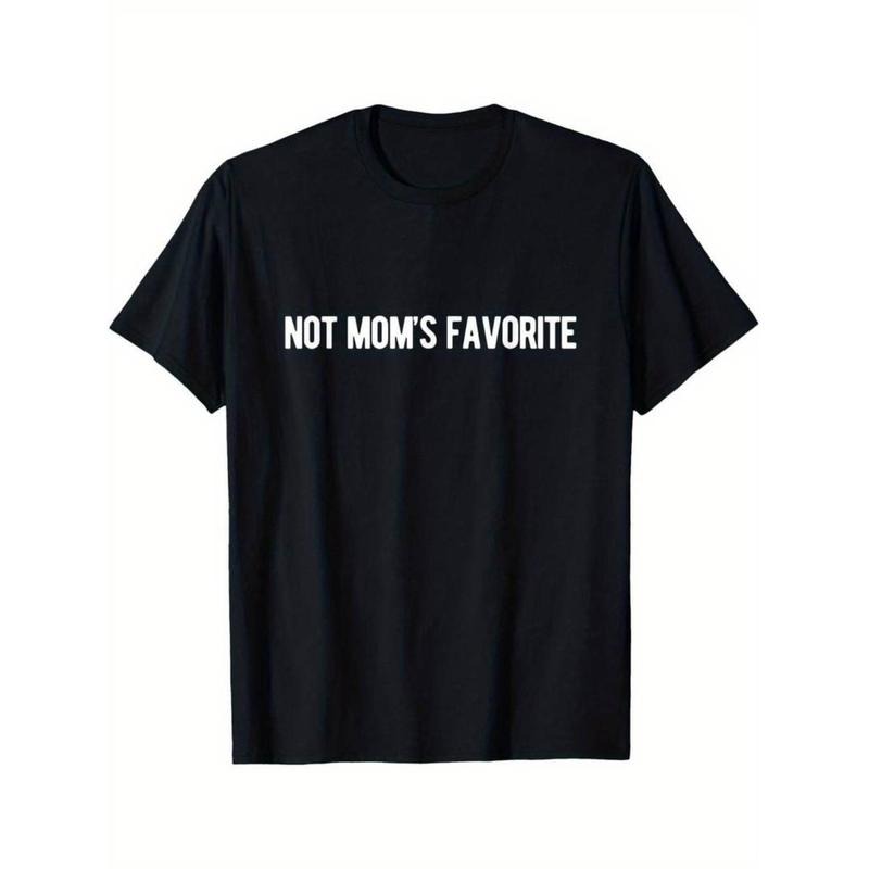 Casual T-shirt Men'WB shield "Not Mom'WB shield Favorite" Cotton T-Shirt