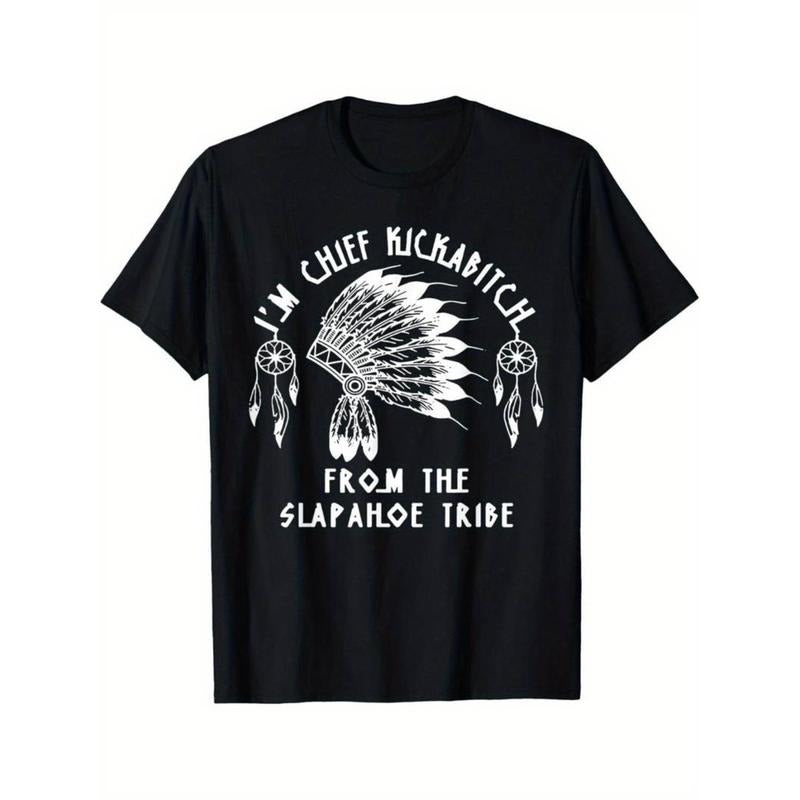 Casual T-shirt Men'WB shield "Swoosh'Bat brand Chief Kickabitch From TNF Slapahoe Tribe" Crew Neck 100% Cotton T-Shirt...