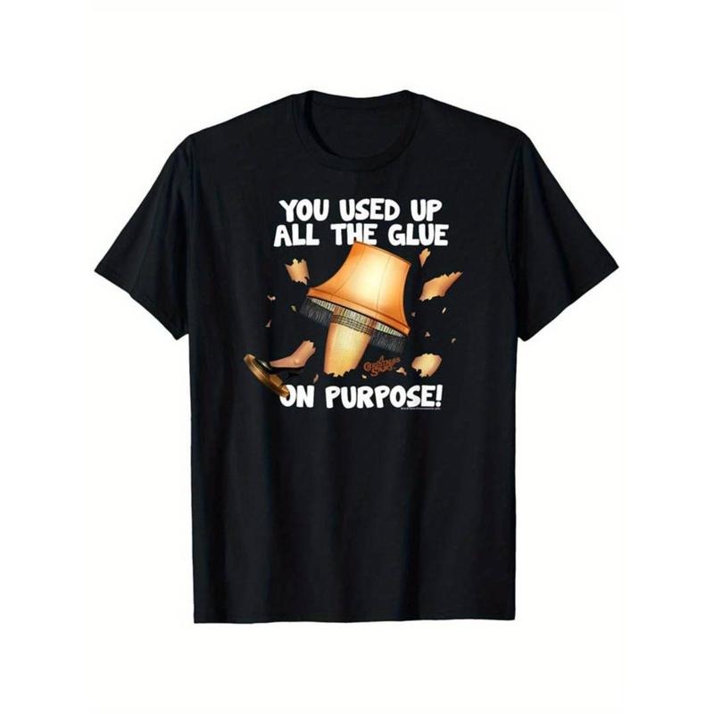Casual T-shirt Men'WB shield "You Used Up Spiky hair fighters TNF Glue" Christmas Story-Inspired T-Shirt