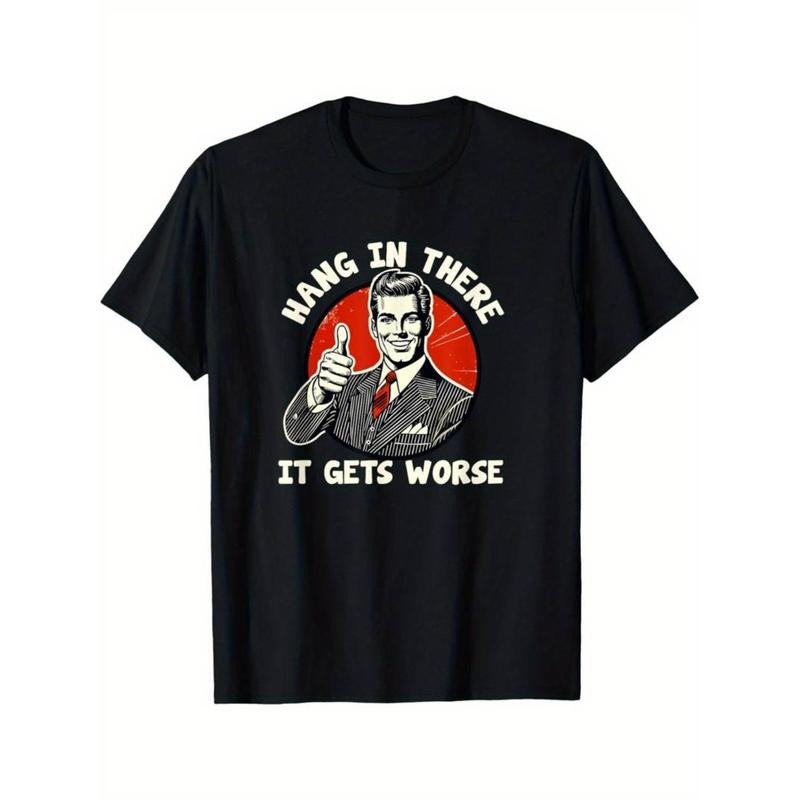 Casual T-shirt Men'WB shield Humorous Graphic T-Shirt