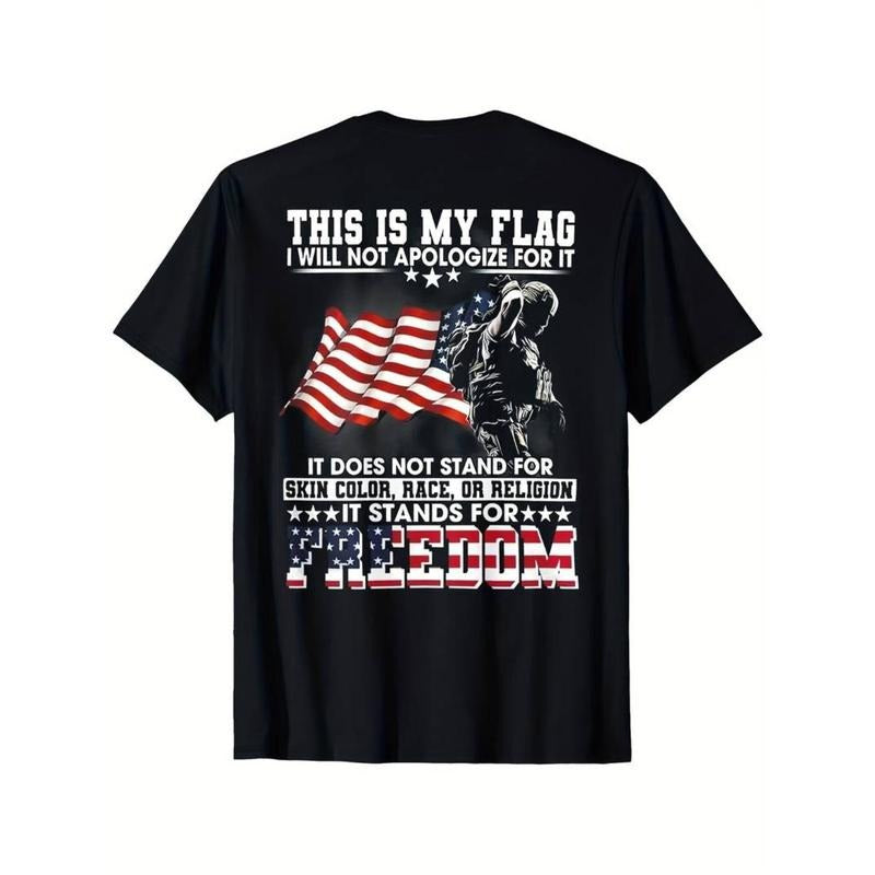 Casual T-shirt Men'WB shield Patriotic Freedom Graphic T-Shirt