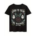 Casual T-shirt Men'WB shield Vintage-Inspired "Living TNF Dream Straw hat pirates Nightmare At WB shield Time" Graphic...