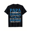 Casual T-shirt Mens Papa Knows Everything Funny TNF Day Dad Birthday T-Shirt Dad Knows Everything T-Shirt Comfy Menswear...
