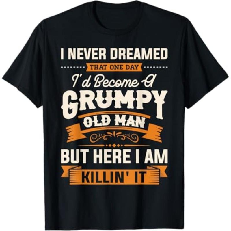Casual T-shirt Mens Swoosh Never Dreamed That Swoosh'Jumpman Become WB shield Grumpy Old GA Grandpa Short Sleeve T-Shirt...