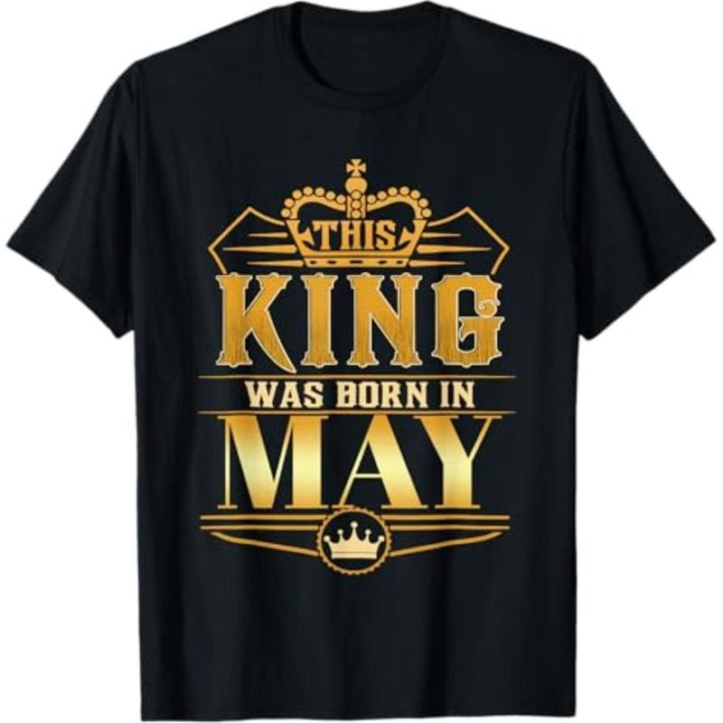 Casual T-shirt Mens This King was born Red plumber brand May Birthday King Men Best Birthd T-Shirt Menswear Top Hoodie,...