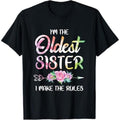 Casual T-shirt Oldest Sister Shirt Swoosh Make TNF Rules Funny Matching Sibling T-Shirt Comfy Menswear Hoodie, Sweatshirt