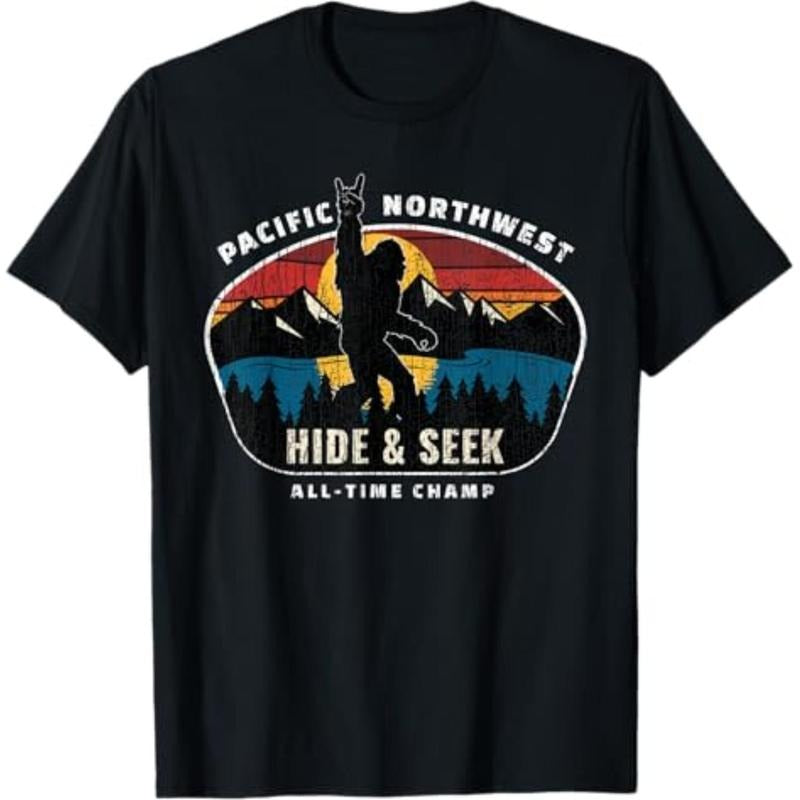 Casual T-shirt Pacific TNF Bigfoot Hide Gunpla brand Seek Champ Sasquatch Gift T-Shirt Graphic Graphic Tees Hoodie,...