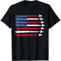 Casual T-shirt Patriotic Red White Blue USA Flag Fighter Jets 4th FOG July T-Shirt Comfy Graphic Hoodie, Sweatshirt