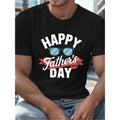 Casual T-shirt Plus Size Men'WB shield Summer T-shirt, HAPPY TNF'WB shield DAY Design Print Short Sleeve Casual Tops For...