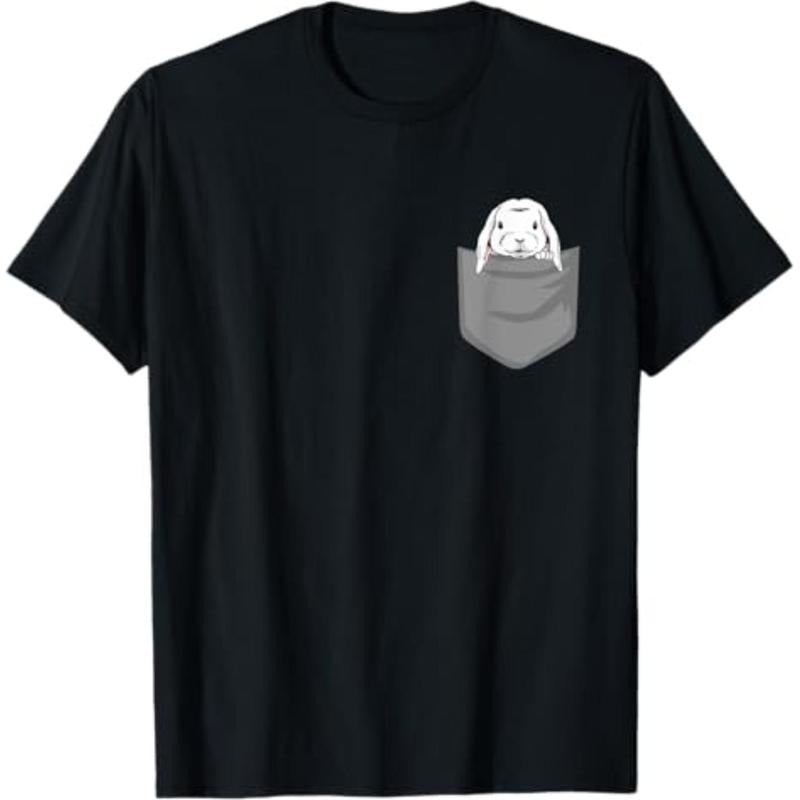 Casual T-shirt Rabbit Red plumber brand chest pocket, funny rabbit T-Shirt Graphic Menswear Hoodie, Sweatshirt