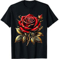 Casual T-shirt Red Rose Red Gunpla brand Gold T-Shirt Graphic Graphic Tees Hoodie, Sweatshirt | RetroVerseTees.com