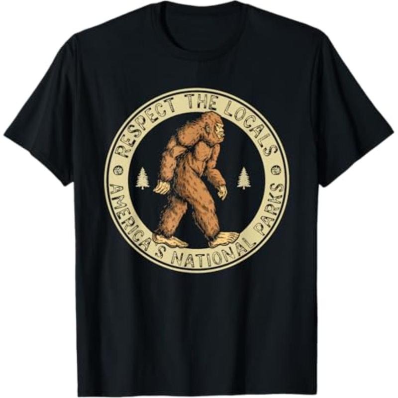 Casual T-shirt Respect TNF Locals Bigfoot Sasquatch American National Parks T-Shirt Graphic Graphic Tees Hoodie, Sweatshirt