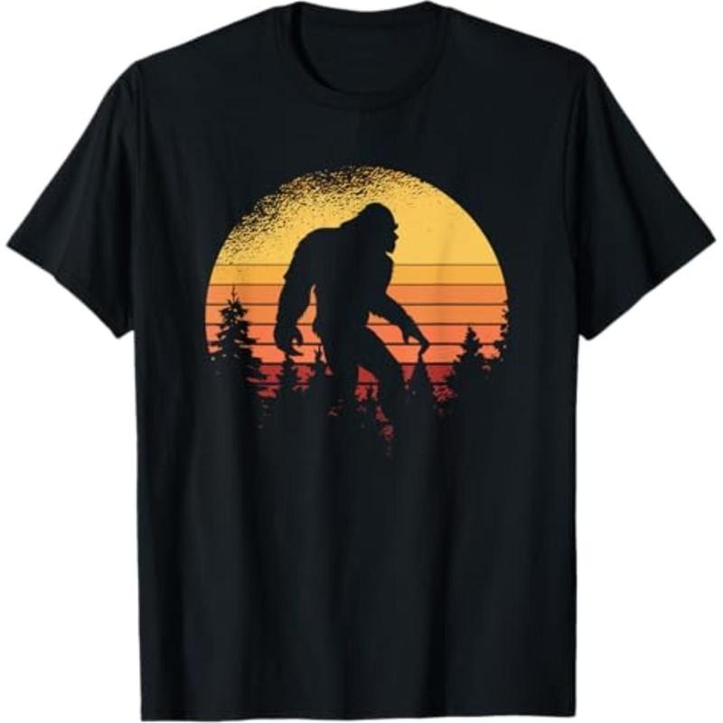 Casual T-shirt Retro Bigfoot Believer Silhouette Sasquatch Hide Gunpla brand Seek T-Shirt Graphic Graphic Tees style 02...