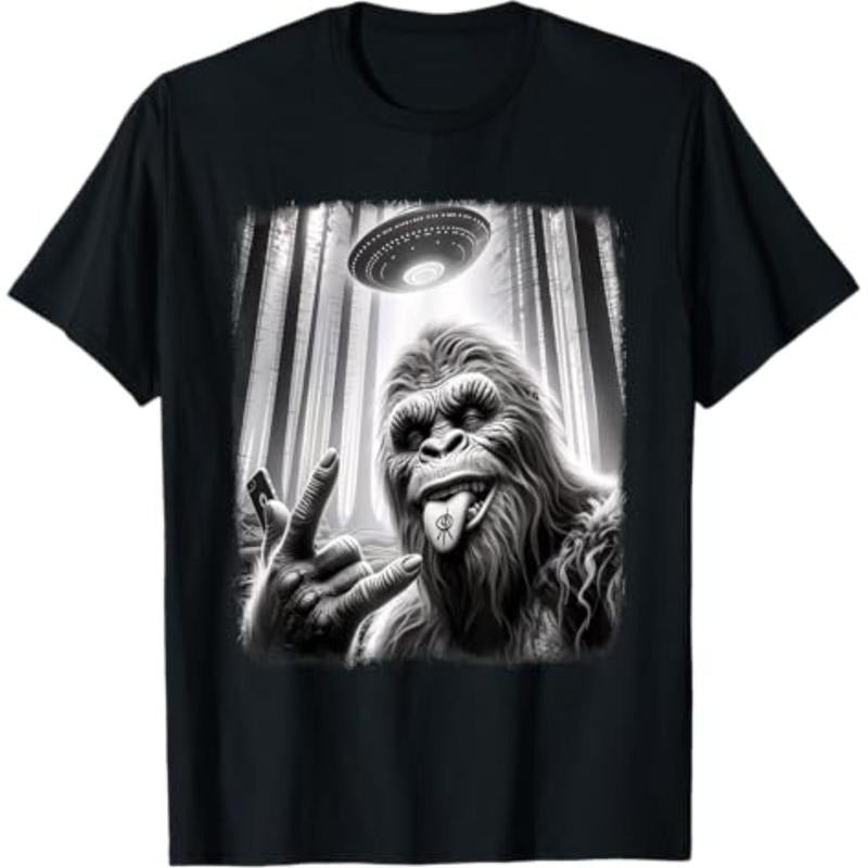 Casual T-shirt Sasquatch Selfie Big Foot Rock Pocket monsters UFO Alien Funny 0HJXK2 T-Shirt Graphic Graphic Tees Hoodie,...