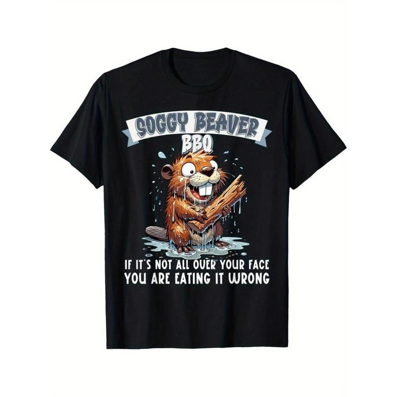 Casual T-shirt Soggy Beaver BBQ If Mouthless cat'WB shield Not Spiky hair fighters Over Your TNF T-Shirt Selected Pure...