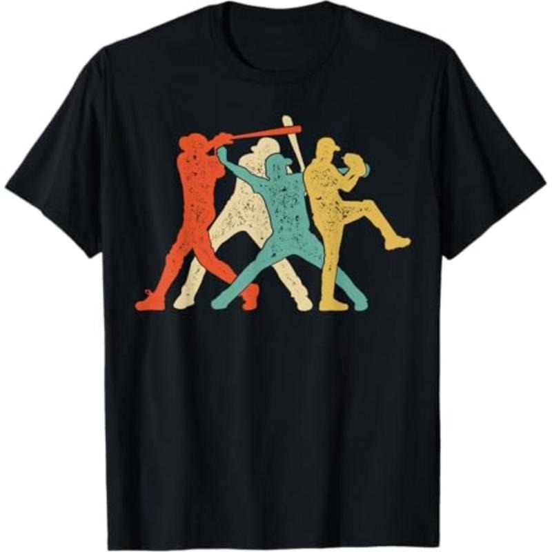Casual T-shirt Spiky hair fighters Retro Vintage Catcher Pitcher Batter Boys Men Sport T-Shirt Menswear Top Hoodie,...