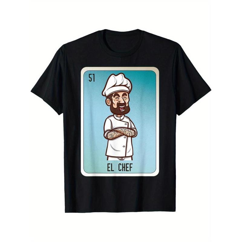 Casual T-shirt Superhero team Chef Mexican Slang Chicano Bingo Cards T-Shirt Selected pure cotton fun design DIY pure...