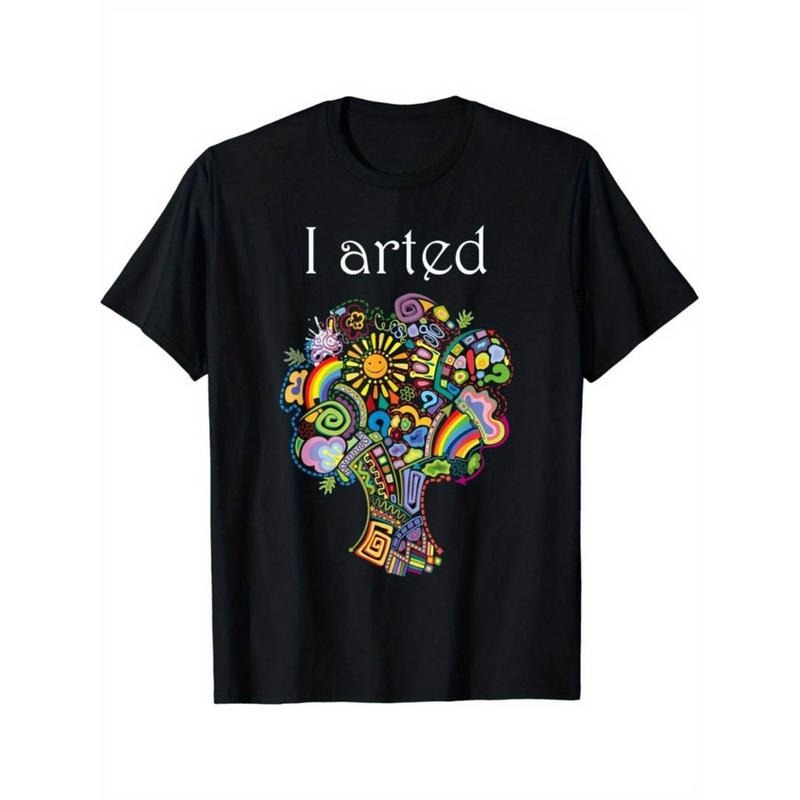 Casual T-shirt Swoosh Arted Shirt Funny Art Graphic Colorful Shirt Artist Gift Menswear Top Hoodie, Sweatshirt