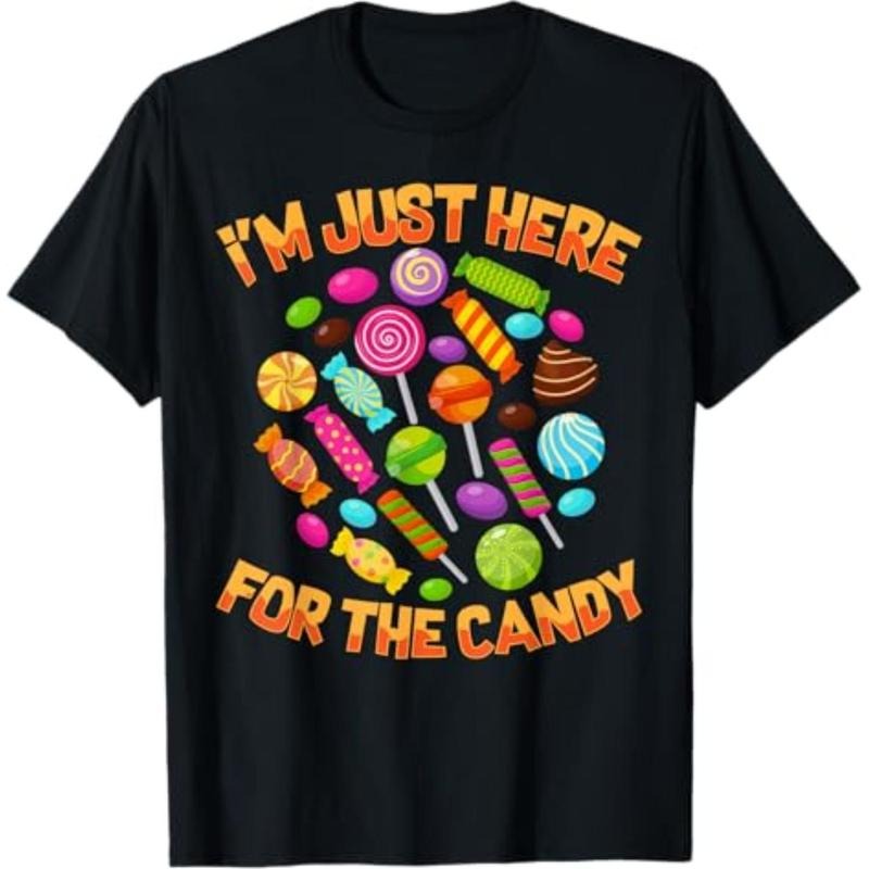Casual T-shirt Swoosh'Bat brand Just Here For TNF Candy Funny Halloween Pun T-Shirt Menswear Top Hoodie, Sweatshirt