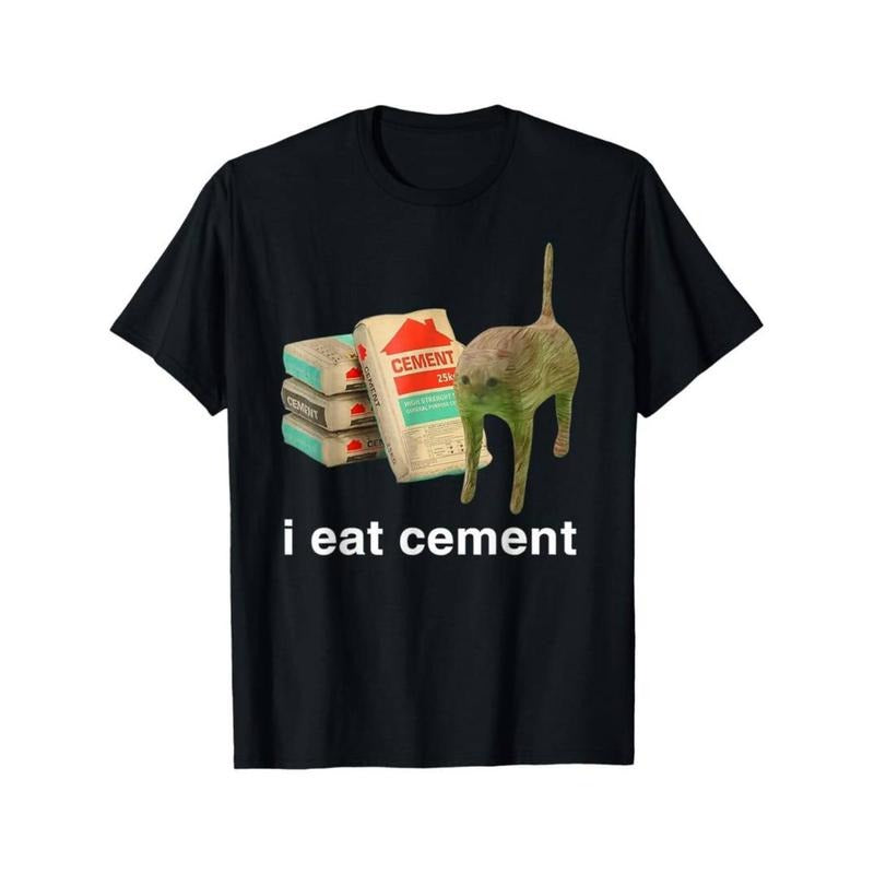 Casual T-shirt Swoosh Eat Cement Cursed Cat Funny Oddly Specific Dank Meme T-Shirt180g Graphic Graphic Tees Hoodie,...