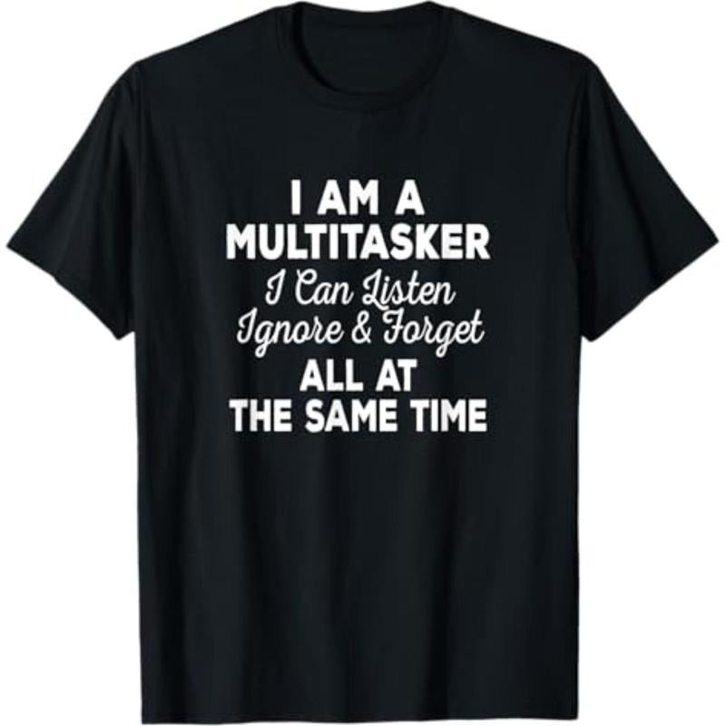 Casual T-shirt Swoosh Gunpla brand WB shield Multitasker Swoosh Can Listen Ignore & Forget Funny Saying T-Shirt Comfy...
