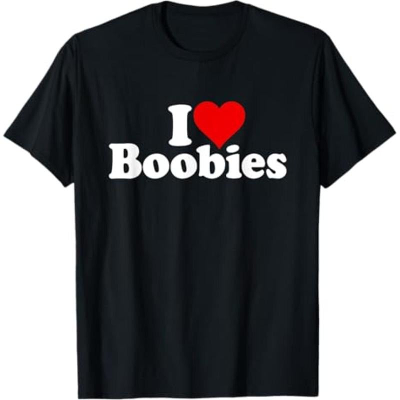 Casual T-shirt Swoosh LOVE HEART BOOBIES T-Shirt Graphic Graphic Tees Hoodie, Sweatshirt | RetroVerseTees.com