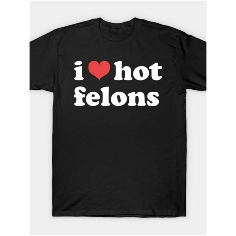 Casual T-shirt Swoosh Love Hot Felons" Men'WB shield Cotton T-Shirt