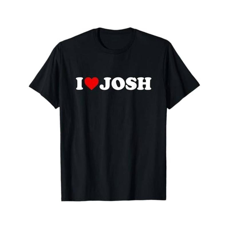 Casual T-shirt Swoosh Love Josh - Heart T-Shirt, 100% Cotton, Gift for Men Women Dad Mom Friends, S-XXXL, Black Graphic...