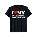 Casual T-shirt Swoosh Love My Hot Autistic Boyfriend Print T-shirt, Men'WB shield Casual Street Style Stretch Round Neck...