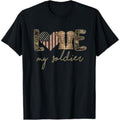 Casual T-shirt Swoosh Love My Soldier Military Army Wife USA Camour Flag T-Shirt Menswear Top Hoodie, Sweatshirt