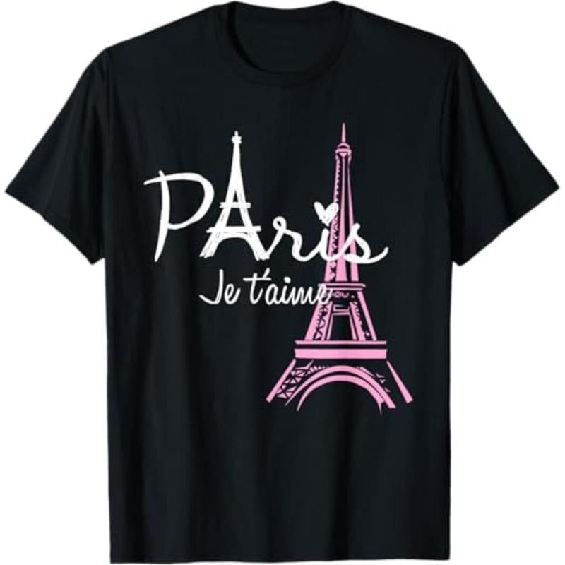 Casual T-shirt Swoosh Love Paris Eiffel Tower France French Souvenir T-Shirt Graphic Graphic Tees Hoodie, Sweatshirt