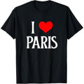 Casual T-shirt Swoosh Love Paris Swoosh Heart Paris France Family Travel Souvenir T-Shirt Graphic Graphic Tees Hoodie,...