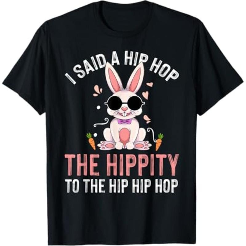 Casual T-shirt Swoosh Said Hip TNF Hippity Hidden leaf ninja Hop Hip Hop Bunny Funny Easter Day T-Shirt Graphic Menswear...