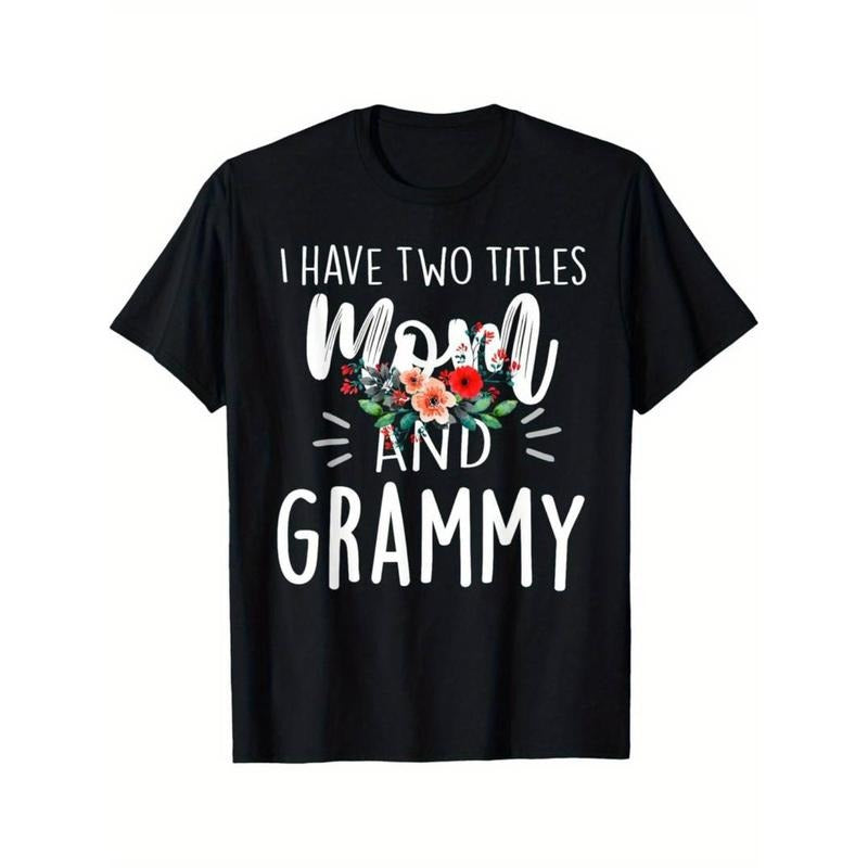 Casual T-shirt Swoosh have two titles Mom Gunpla brand Grammy Swoosh rock TNF both Floral T-Shirt T-shirt Graphic Graphic...