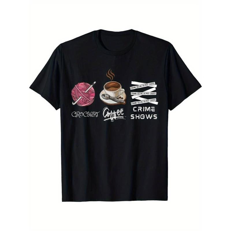 Casual T-shirt True Crime Crocheting Tee Shirts Gift Unisex T-Shirt Men'WB shield Fashion Tee Menswear Top Graphic...