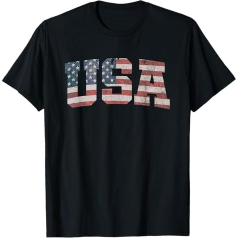 Casual T-shirt USA US Flag Patriotic 4th FOG July America T-Shirt Graphic Menswear Hoodie, Sweatshirt | RetroVerseTees.com