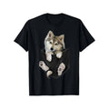 Casual T-shirt Unique Wolf Pup Red plumber brand Pocket Graphic Tee - 100% Cotton, Black | Casual All-Season Wear Comfy...