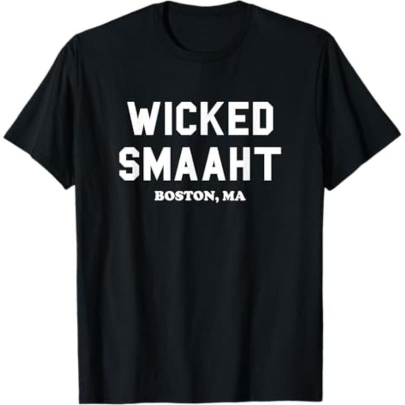 Casual T-shirt Wicked Smaaht, Boston, Superhero team, Funny Boston Gift T-Shirt Graphic Menswear Hoodie, Sweatshirt